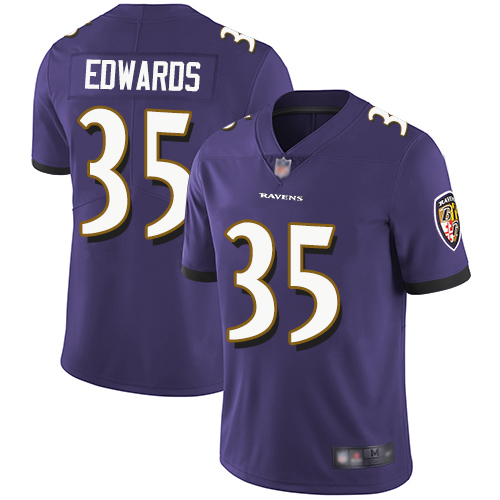 Baltimore Ravens Limited Purple Men Gus Edwards Home Jersey NFL Football #35 Vapor Untouchable
